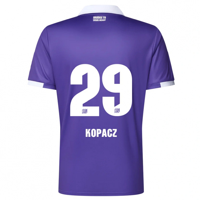 Danxen Enfant Maillot David Kopacz #29 Violet Blanc Tenues Domicile 2025/26 T-Shirt