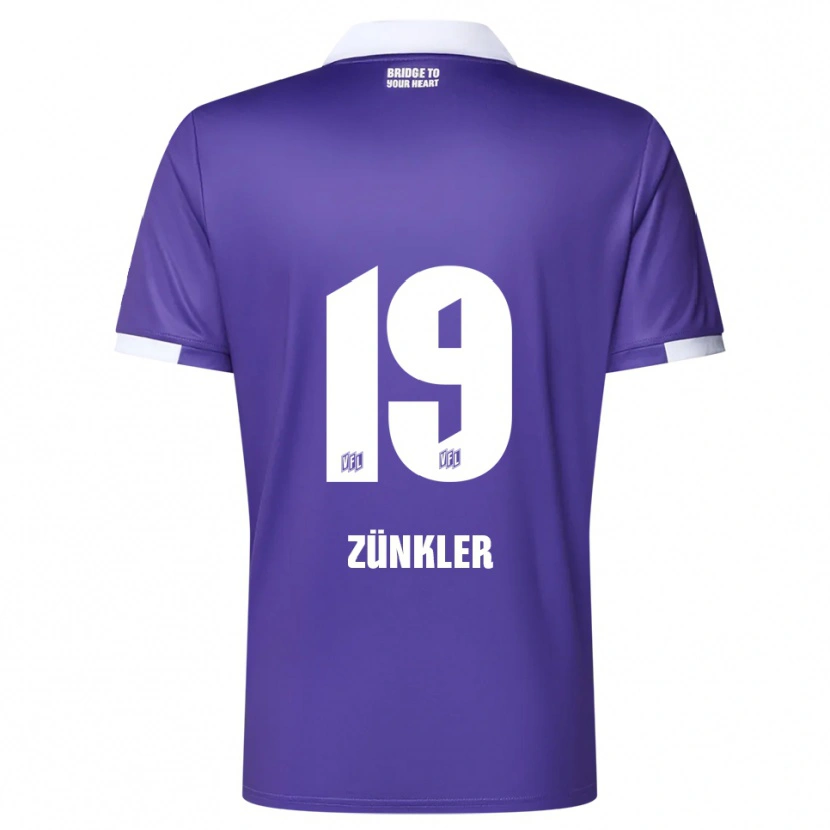 Danxen Enfant Maillot Bernd Zünkler #19 Violet Blanc Tenues Domicile 2025/26 T-Shirt
