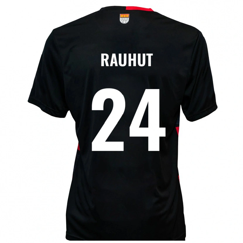 Danxen Enfant Maillot Kevin Rauhut #24 Noir Rouge Tenues Domicile 2025/26 T-Shirt
