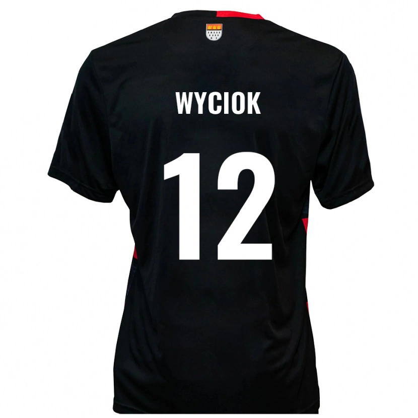 Danxen Enfant Maillot David Wyciok #12 Noir Rouge Tenues Domicile 2025/26 T-Shirt
