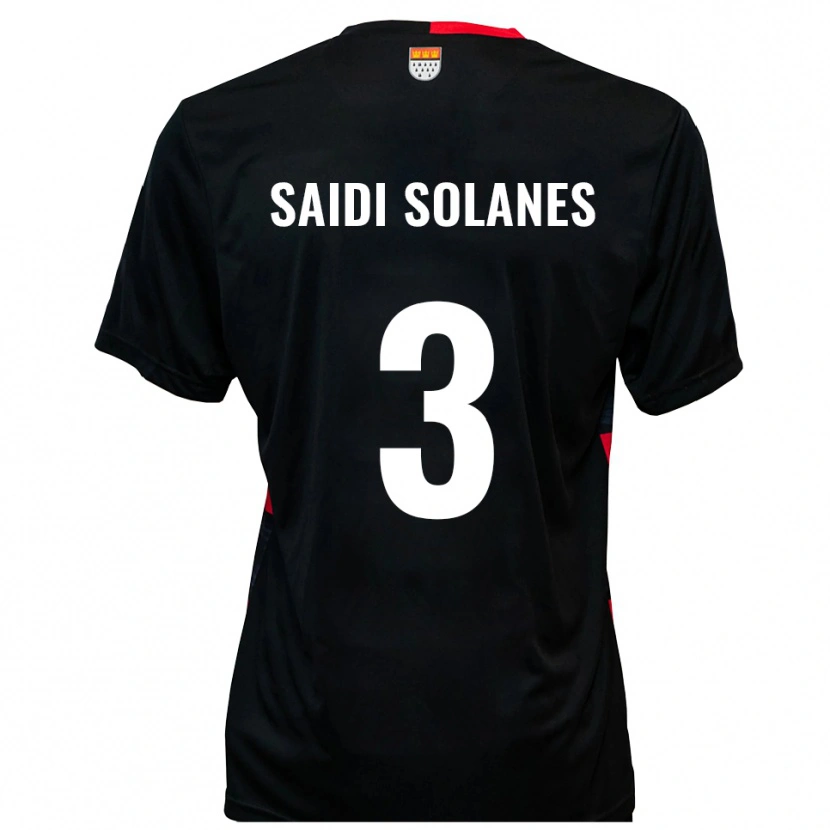 Danxen Enfant Maillot Maruan Saidi Solanes #3 Noir Rouge Tenues Domicile 2025/26 T-Shirt
