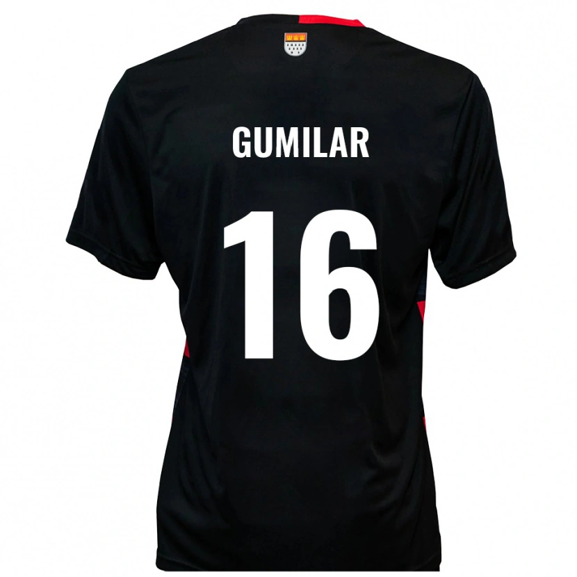 Danxen Enfant Maillot Jonas Gumilar #16 Noir Rouge Tenues Domicile 2025/26 T-Shirt