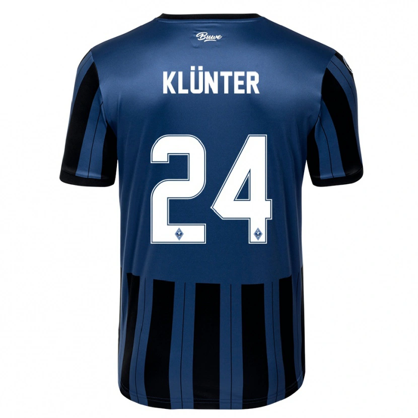 Danxen Enfant Maillot Lukas Klünter #24 Bleu Gris Noir Tenues Domicile 2025/26 T-Shirt