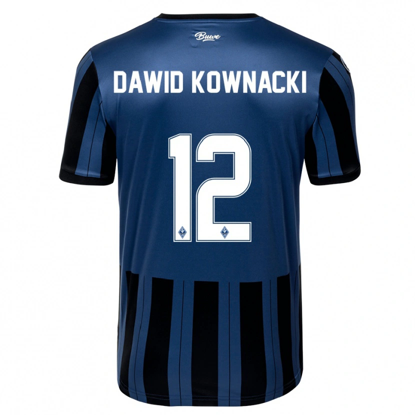 Danxen Enfant Maillot Jakub Dawid Kownacki #12 Bleu Gris Noir Tenues Domicile 2025/26 T-Shirt