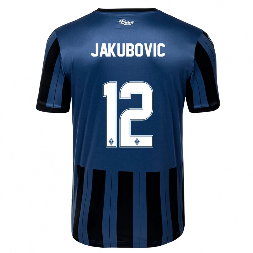 Danxen Enfant Maillot Harun Jakubovic #12 Bleu Gris Noir Tenues Domicile 2025/26 T-Shirt