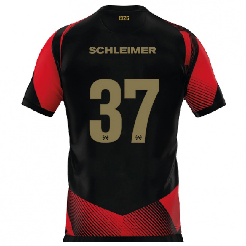 Danxen Enfant Maillot Lukas Schleimer #37 Noir Rouge Tenues Domicile 2025/26 T-Shirt