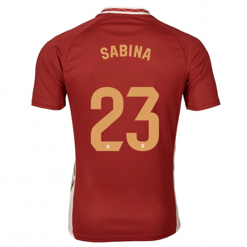 Danxen Enfant Maillot Fran Sabina #23 Bourgogne Doré Tenues Extérieur 2025/26 T-Shirt