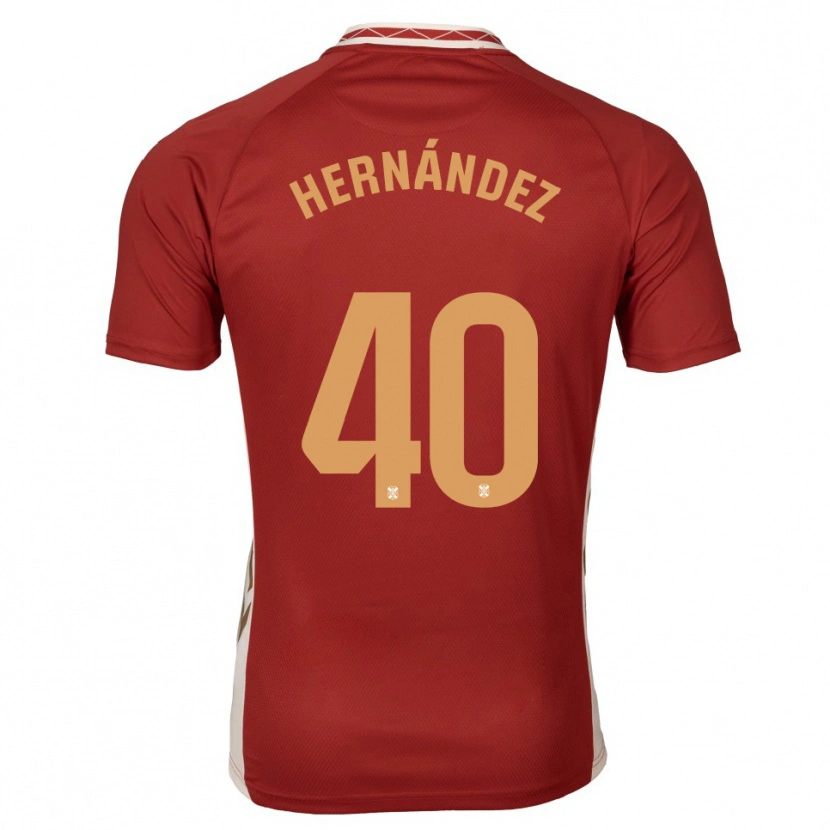 Danxen Enfant Maillot Christian Hernández #40 Bourgogne Doré Tenues Extérieur 2025/26 T-Shirt