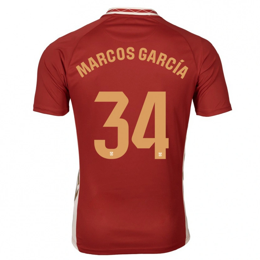 Danxen Enfant Maillot Marcos García #34 Bourgogne Doré Tenues Extérieur 2025/26 T-Shirt