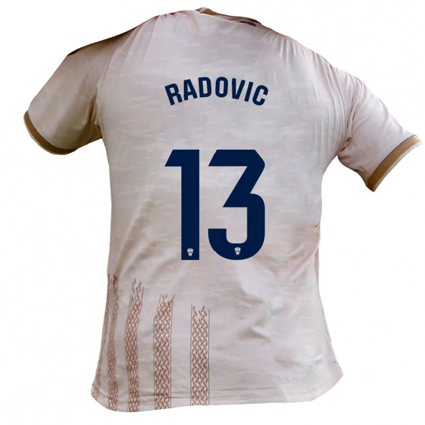 Danxen Enfant Maillot Danilo Radovic #13 Blanc Cassé Marron Tenues Extérieur 2025/26 T-Shirt