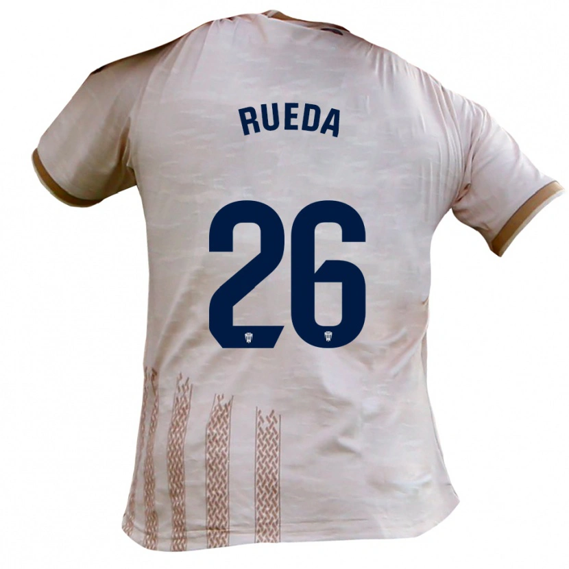 Danxen Enfant Maillot Carlos Rueda #26 Blanc Cassé Marron Tenues Extérieur 2025/26 T-Shirt