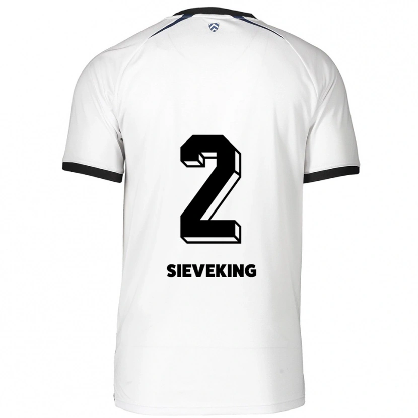 Danxen Enfant Maillot Antonio Sieveking #2 Blanc Noir Tenues Extérieur 2025/26 T-Shirt