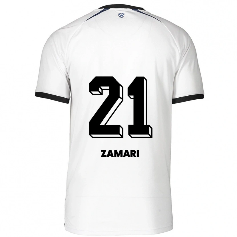Danxen Enfant Maillot Fadil Zamari #21 Blanc Noir Tenues Extérieur 2025/26 T-Shirt