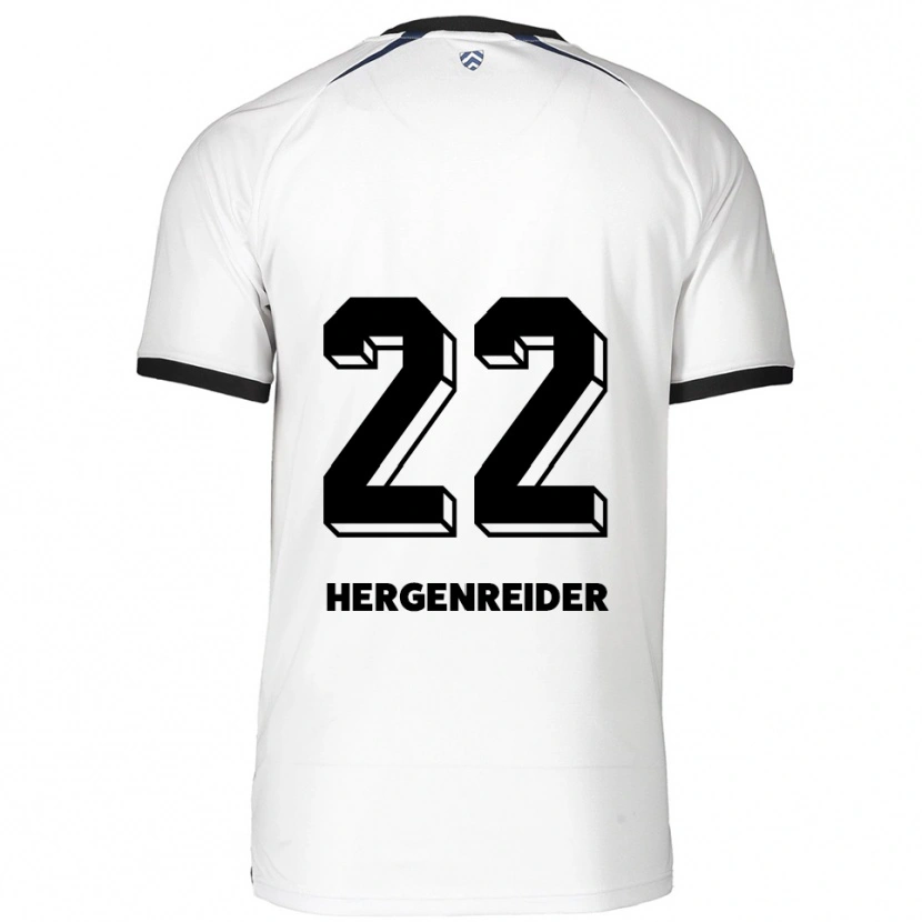 Danxen Enfant Maillot Lennart Hergenreider #22 Blanc Noir Tenues Extérieur 2025/26 T-Shirt