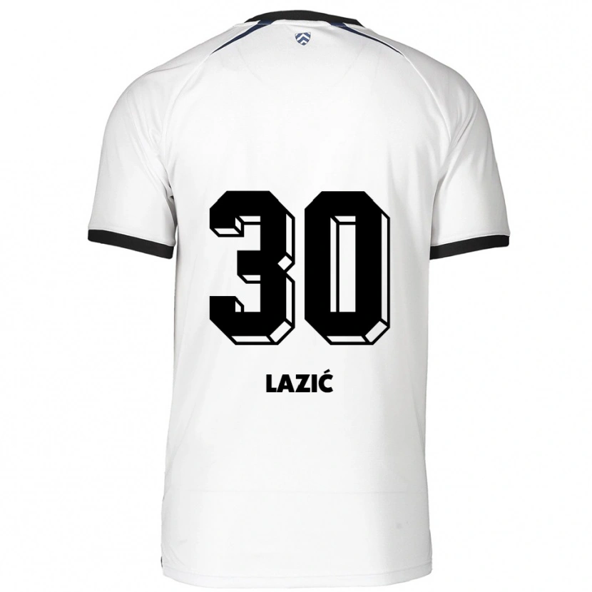 Danxen Enfant Maillot Kristina Lazić #30 Blanc Noir Tenues Extérieur 2025/26 T-Shirt