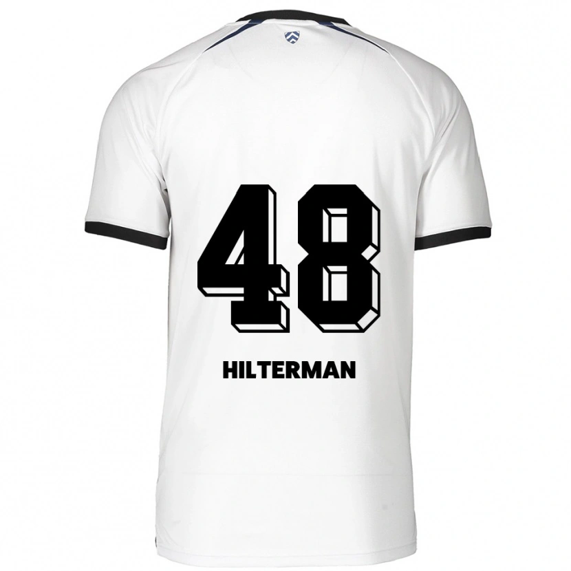 Danxen Enfant Maillot Jeredy Hilterman #48 Blanc Noir Tenues Extérieur 2025/26 T-Shirt