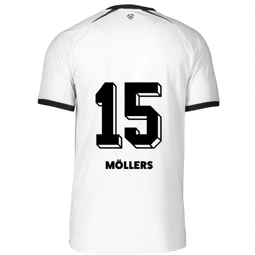 Danxen Enfant Maillot Niklas Möllers #15 Blanc Noir Tenues Extérieur 2025/26 T-Shirt