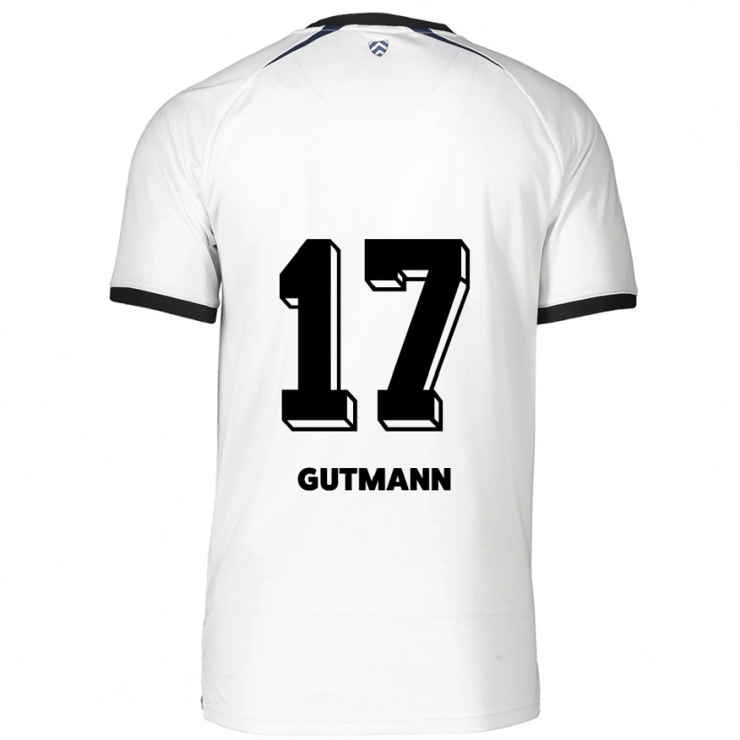 Danxen Enfant Maillot Glenn Gutmann #17 Blanc Noir Tenues Extérieur 2025/26 T-Shirt