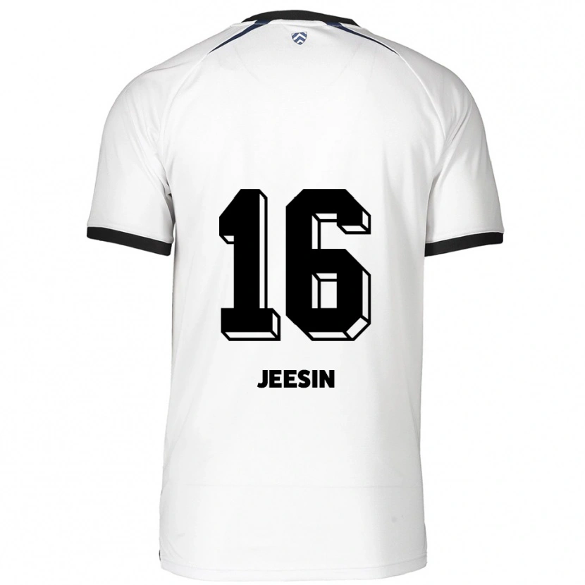Danxen Enfant Maillot Jenath Jeesin #16 Blanc Noir Tenues Extérieur 2025/26 T-Shirt