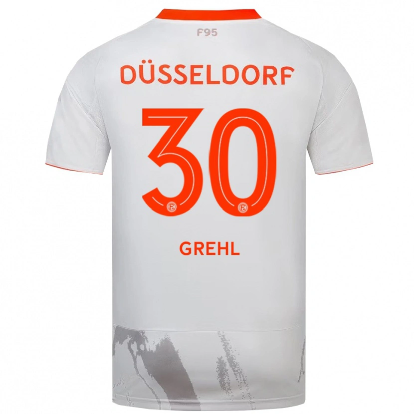 Danxen Enfant Maillot Dominic Grehl #30 Blanc Doréange Tenues Extérieur 2025/26 T-Shirt