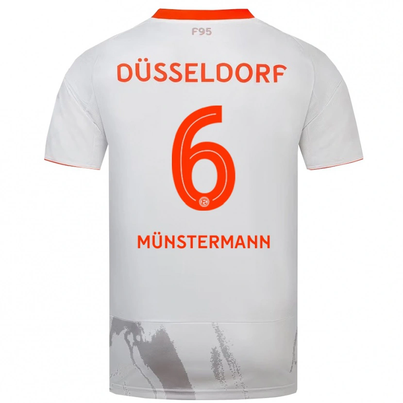 Danxen Enfant Maillot Paul Münstermann #6 Blanc Doréange Tenues Extérieur 2025/26 T-Shirt