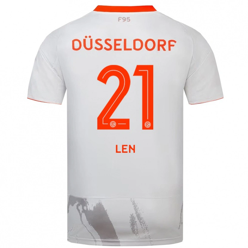 Danxen Enfant Maillot Maksym Len #21 Blanc Doréange Tenues Extérieur 2025/26 T-Shirt