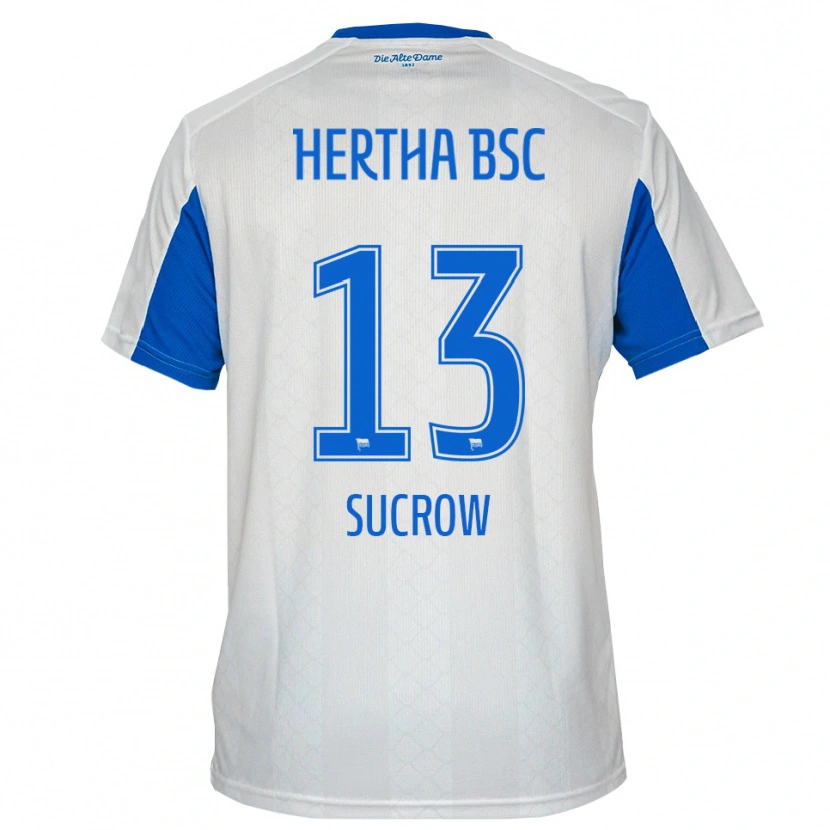 Danxen Enfant Maillot Connor Sucrow #13 Blanc Bleu Tenues Extérieur 2025/26 T-Shirt