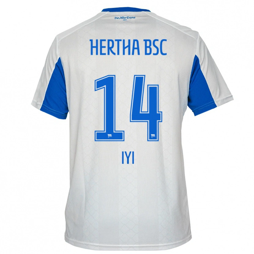 Danxen Enfant Maillot Aisosa Iyi #14 Blanc Bleu Tenues Extérieur 2025/26 T-Shirt