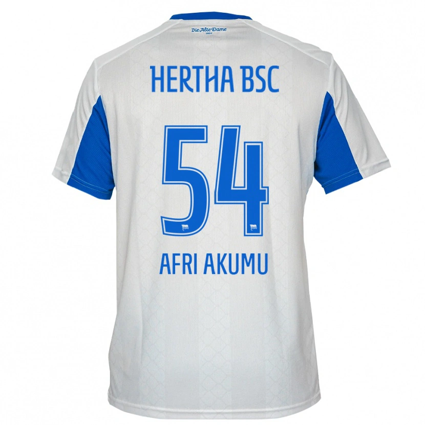 Danxen Enfant Maillot Maik Afri Akumu #54 Blanc Bleu Tenues Extérieur 2025/26 T-Shirt