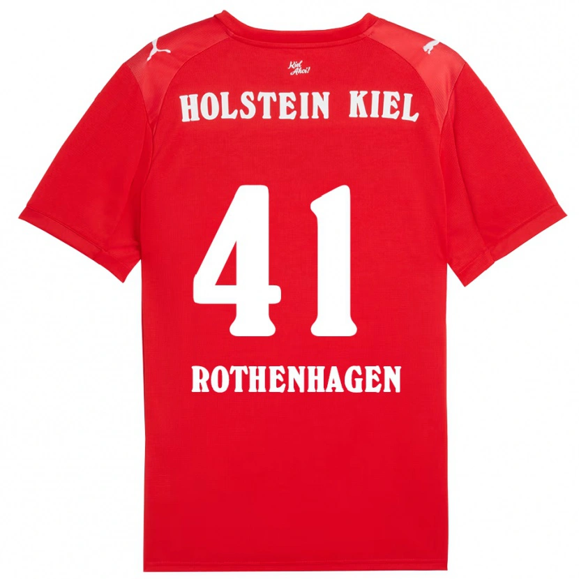 Danxen Enfant Maillot Lio Rothenhagen #41 Rouge Bleu Tenues Extérieur 2025/26 T-Shirt