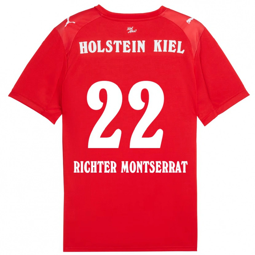 Danxen Enfant Maillot Mark Richter Montserrat #22 Rouge Bleu Tenues Extérieur 2025/26 T-Shirt