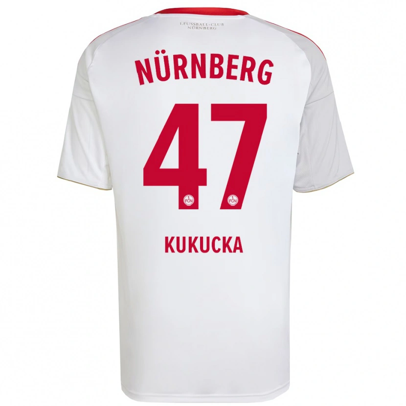 Danxen Enfant Maillot Michal Kukucka #47 Blanc Rouge Tenues Extérieur 2025/26 T-Shirt