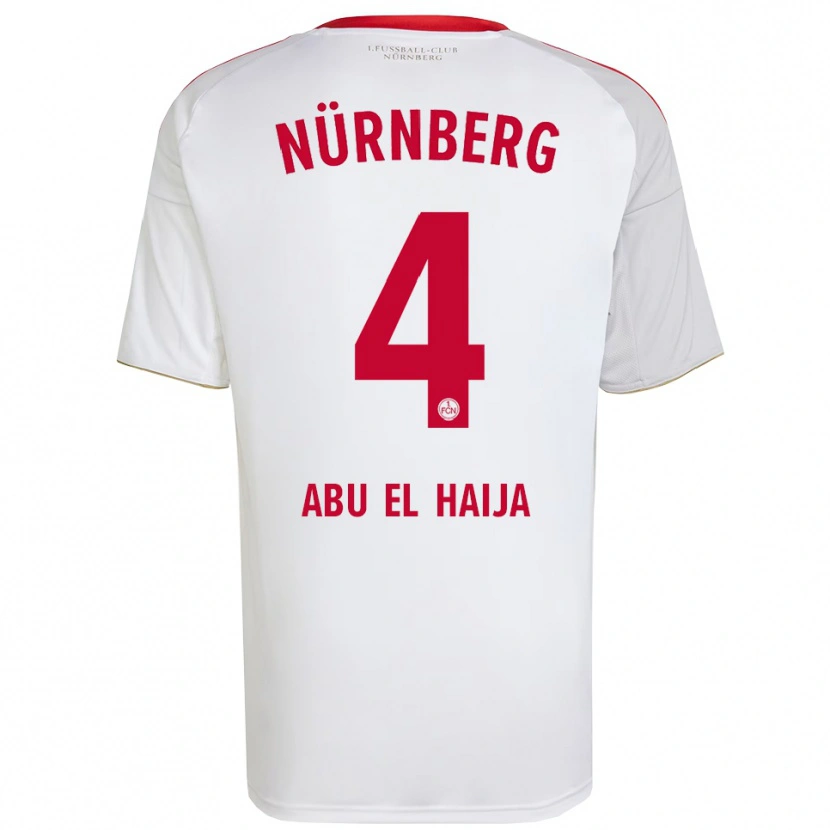 Danxen Enfant Maillot Khalid Abu El Haija #4 Blanc Rouge Tenues Extérieur 2025/26 T-Shirt