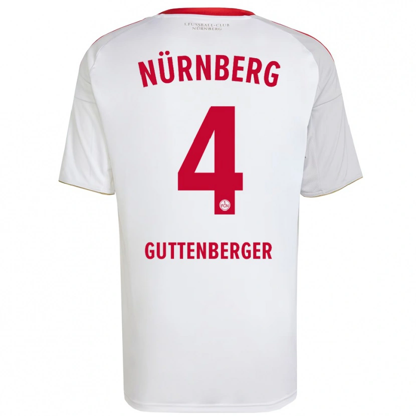 Danxen Enfant Maillot Luisa Guttenberger #4 Blanc Rouge Tenues Extérieur 2025/26 T-Shirt
