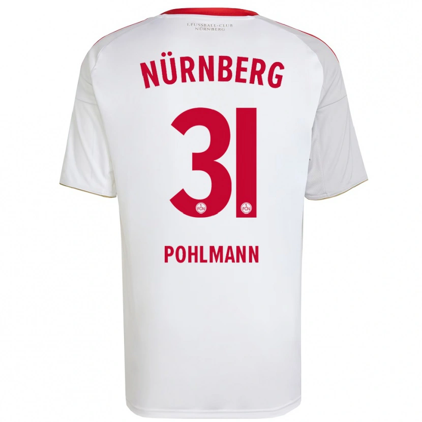 Danxen Enfant Maillot Lennart Pohlmann #31 Blanc Rouge Tenues Extérieur 2025/26 T-Shirt