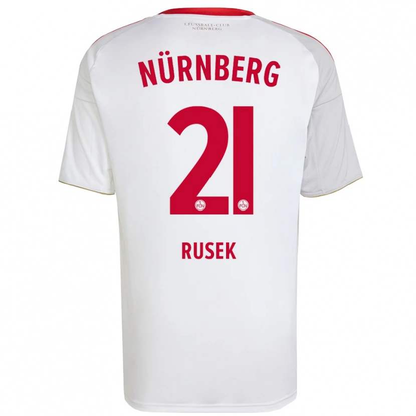 Danxen Enfant Maillot Larissa Rusek #21 Blanc Rouge Tenues Extérieur 2025/26 T-Shirt