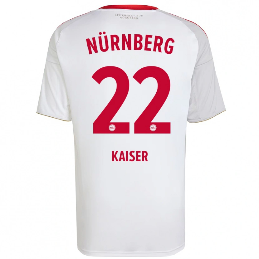 Danxen Enfant Maillot Noel Kaiser #22 Blanc Rouge Tenues Extérieur 2025/26 T-Shirt
