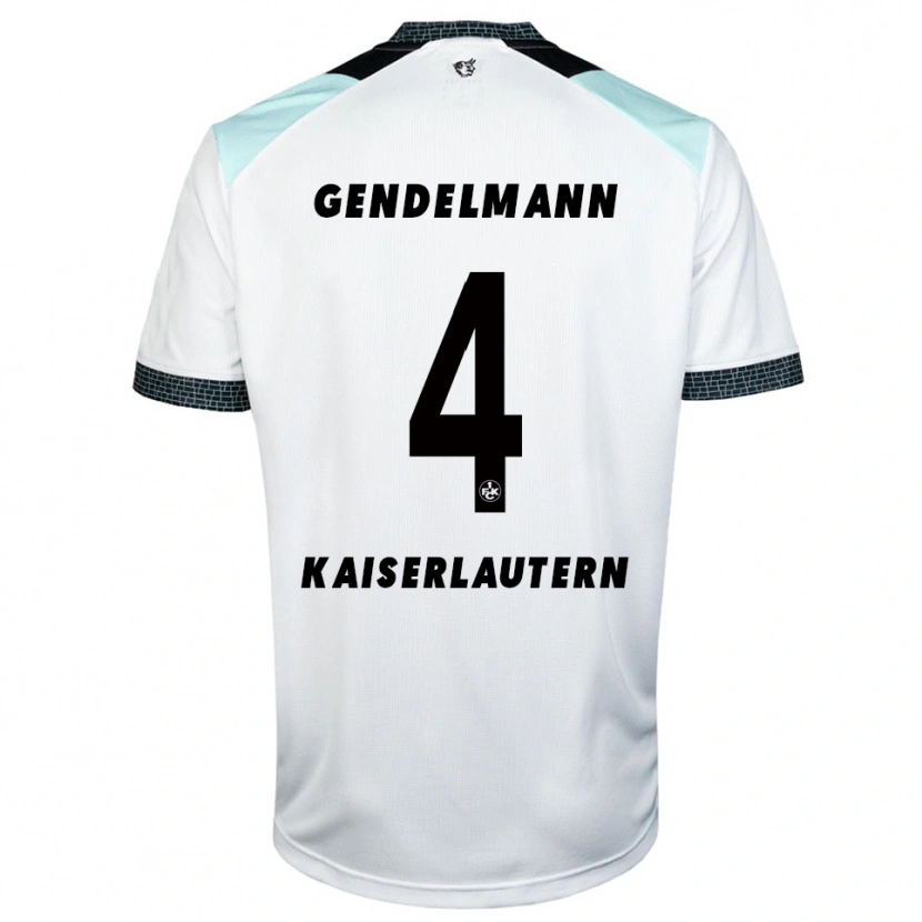 Danxen Enfant Maillot Nikita Gendelmann #4 Blanc Noir Tenues Extérieur 2025/26 T-Shirt