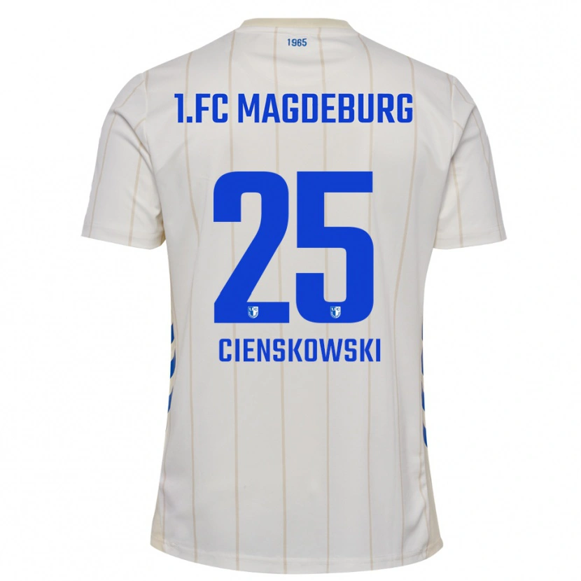 Danxen Enfant Maillot Amy Cienskowski #25 Blanc Bleu Tenues Extérieur 2025/26 T-Shirt