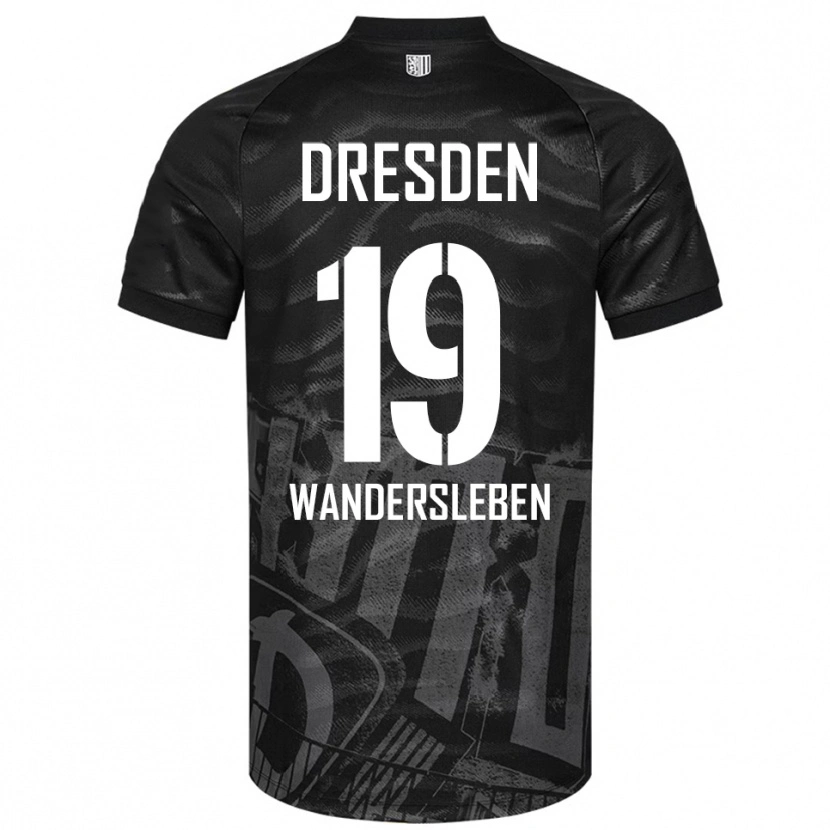 Danxen Enfant Maillot Arian-Rayan Wandersleben #19 Noir Gris Tenues Extérieur 2025/26 T-Shirt
