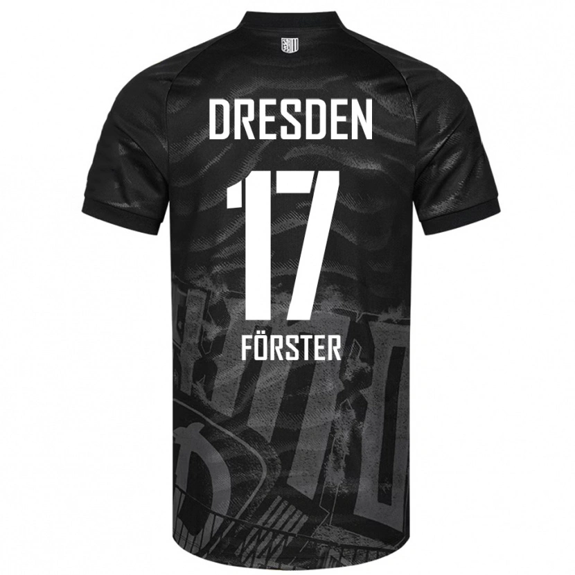 Danxen Enfant Maillot Collin Förster #17 Noir Gris Tenues Extérieur 2025/26 T-Shirt