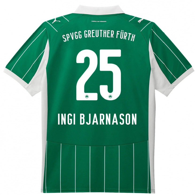 Danxen Enfant Maillot Brynjar Ingi Bjarnason #25 Vert Blanc Tenues Extérieur 2025/26 T-Shirt