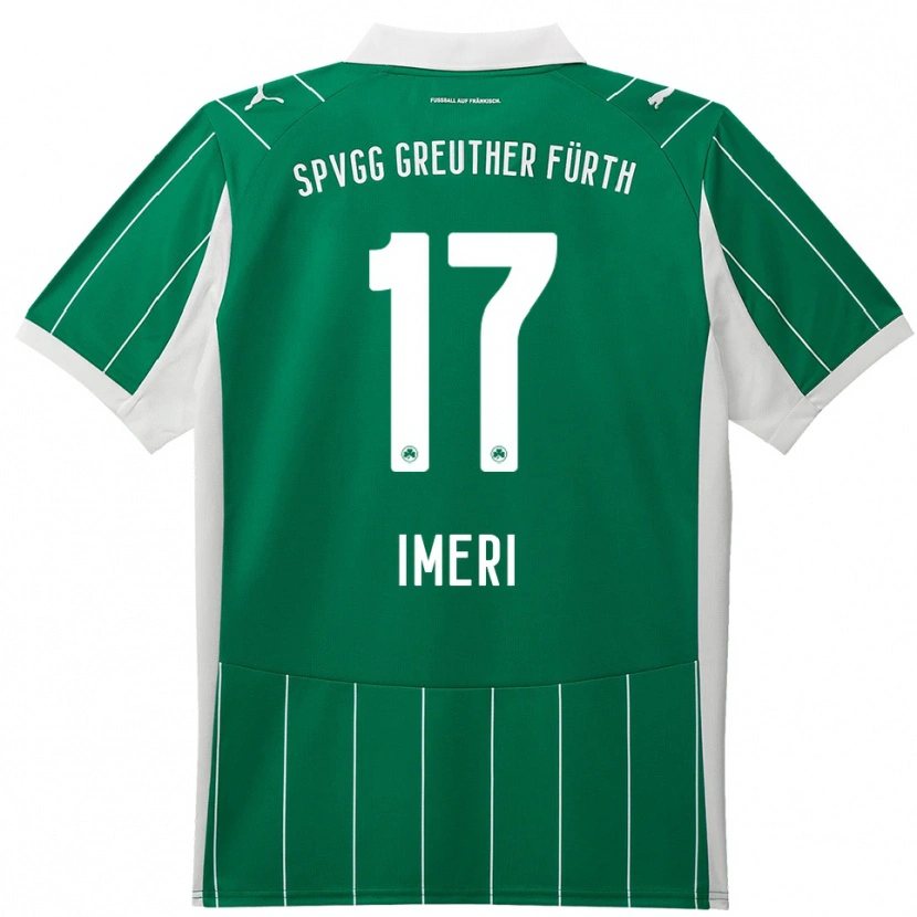 Danxen Enfant Maillot Adem Imeri #17 Vert Blanc Tenues Extérieur 2025/26 T-Shirt