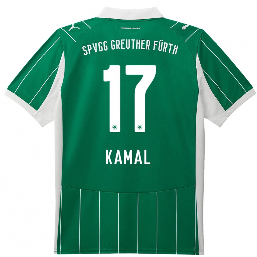 Danxen Enfant Maillot Fadl Kamal #17 Vert Blanc Tenues Extérieur 2025/26 T-Shirt
