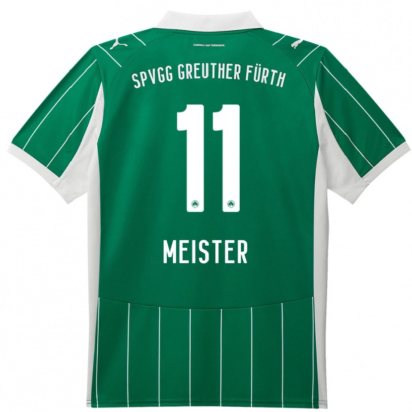 Danxen Enfant Maillot Christoph Meister #11 Vert Blanc Tenues Extérieur 2025/26 T-Shirt