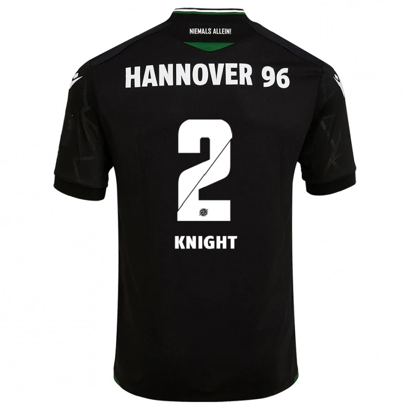 Danxen Enfant Maillot Josh Knight #2 Noir Vert Tenues Extérieur 2025/26 T-Shirt