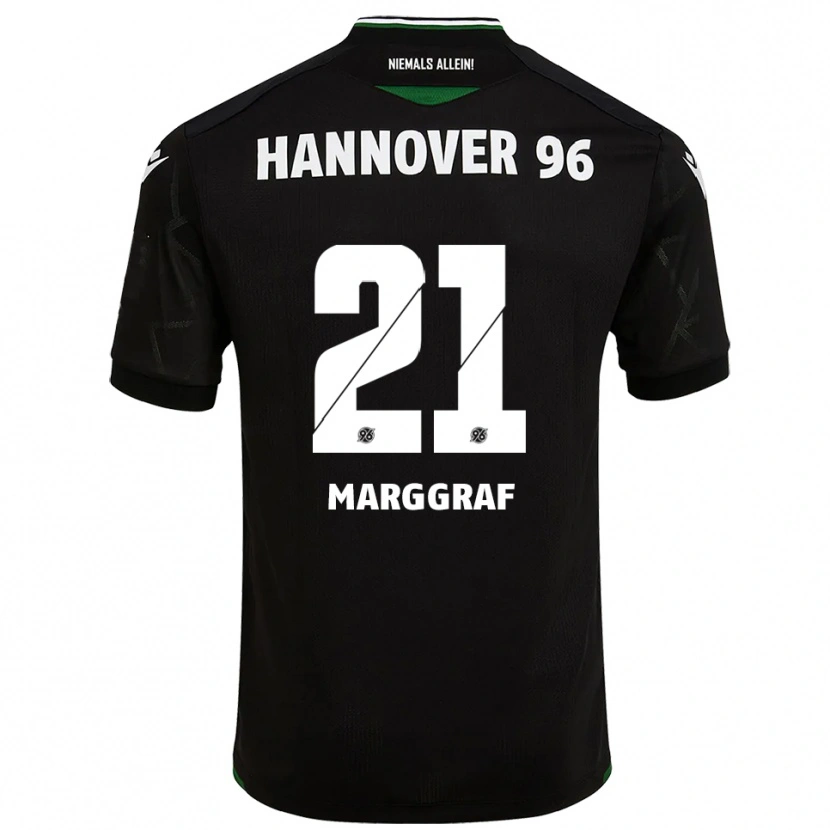 Danxen Enfant Maillot Luis Marggraf #21 Noir Vert Tenues Extérieur 2025/26 T-Shirt