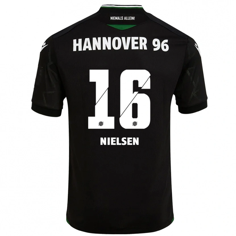 Danxen Enfant Maillot Havard Nielsen #16 Noir Vert Tenues Extérieur 2025/26 T-Shirt