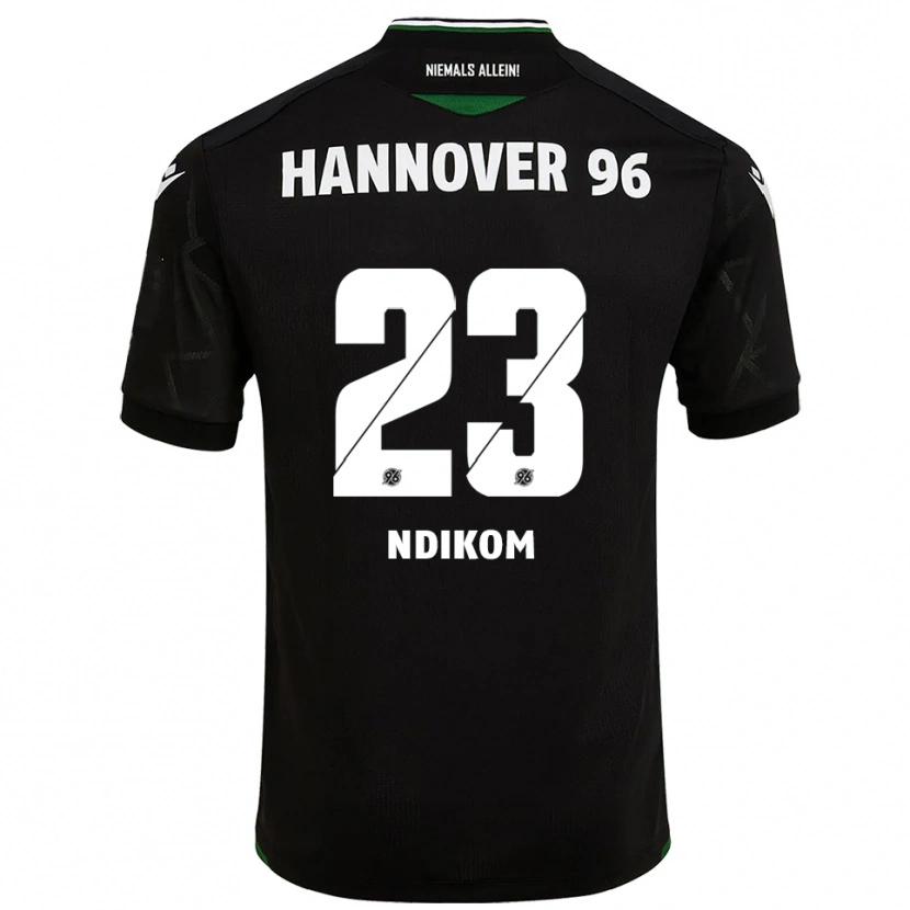 Danxen Enfant Maillot Montell Ndikom #23 Noir Vert Tenues Extérieur 2025/26 T-Shirt