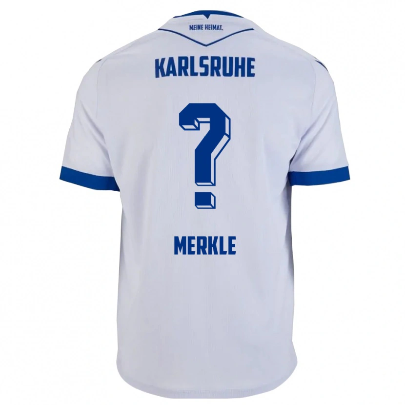 Danxen Enfant Maillot Helena Merkle #0 Blanc Bleu Tenues Extérieur 2025/26 T-Shirt